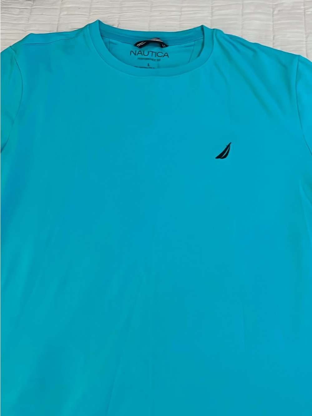 Nautica Short Sleeve Tee in Turquoise with Black Logo